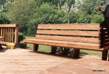Floating Bench with Back in Cedar