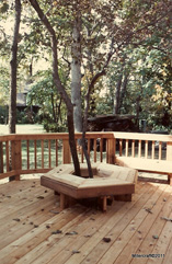 Hexagon Tree Bench and Deck in Cedar
