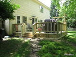 Pressure Treated Pine Deck with Vertical Solid Skirting