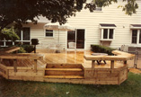 Deck showing Floating Benches and Horizontal Skirting