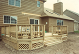 Pressure Treated Pine Deck with Standard Rail and Lattice Skirting