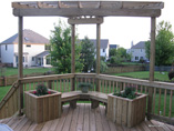Bench Planter Combo with Fan Pergola