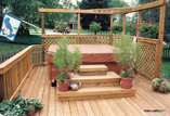 Spa Deck showing Steps Privacy Screen and Planter Bar