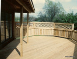 Roof Extension, Deck with Board and Batten/Lattice Privacy Fence 