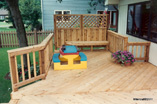 Deck with Privacy Fence and Bench in Cedar